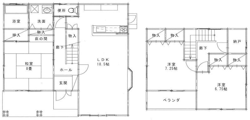大田原市薄葉字中山1998番地150　中古住宅 間取図・土地図
