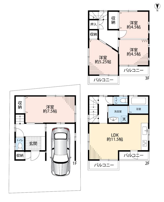 寝屋川市対馬江西町 間取図・土地図