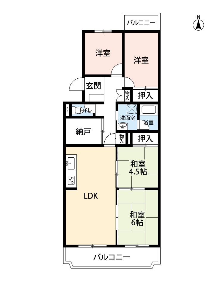 オリーブハイツ枚方長尾　3号棟 間取り図