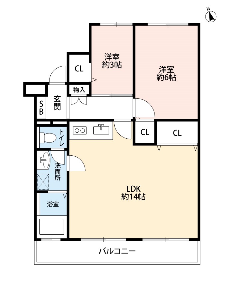 枚方ハイツ２号棟 間取り図