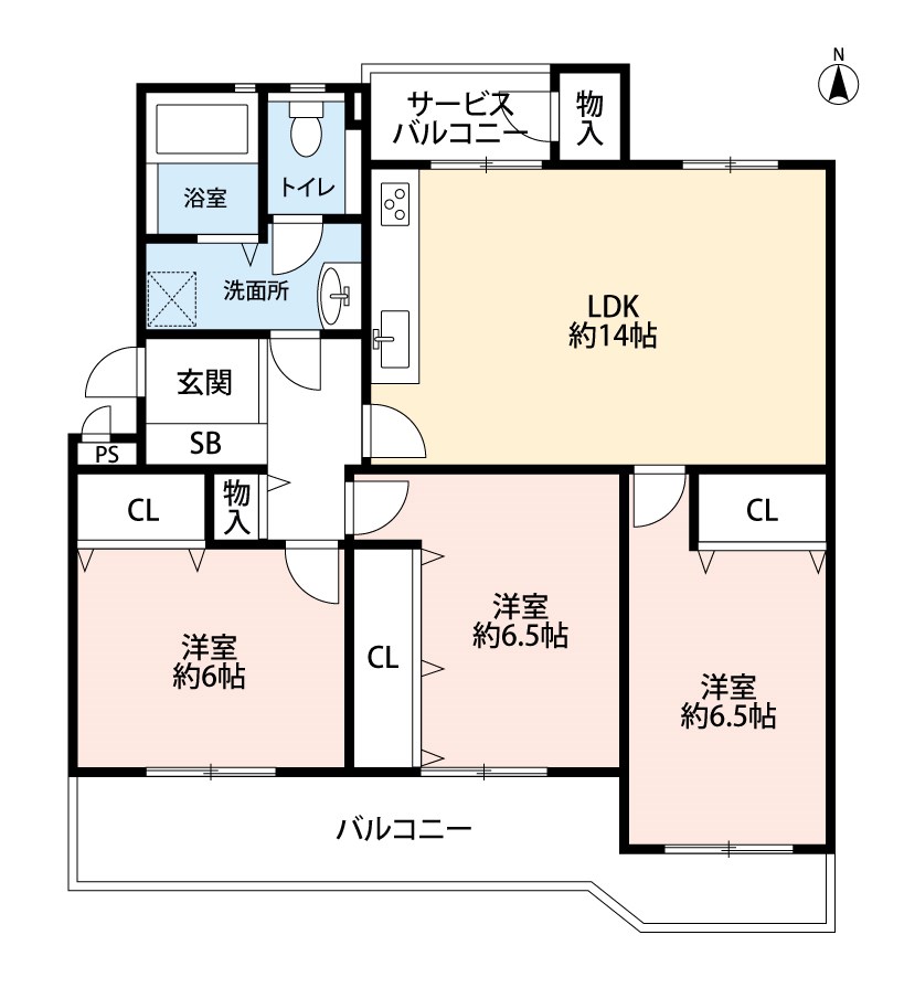 藤阪ハイツ　D6棟 間取り図