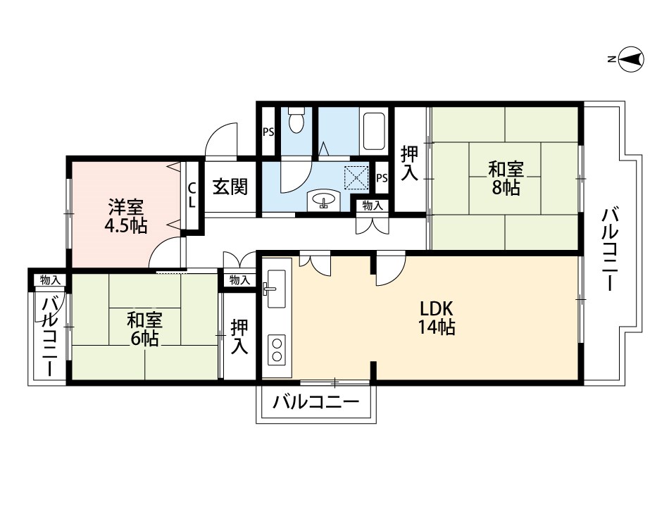 グリーンヒル光善寺住宅　第15号棟  間取り図