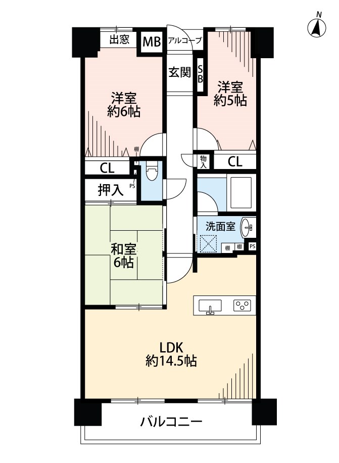 東急ドエル・アルス枚方高塚町 間取り図