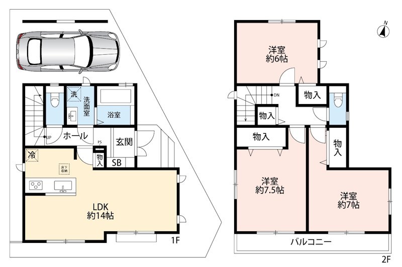 高槻市昭和台町　D号地  間取図・土地図