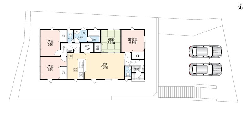京都市北区西賀茂蟹ケ坂町　第1期　1号地 間取図・土地図