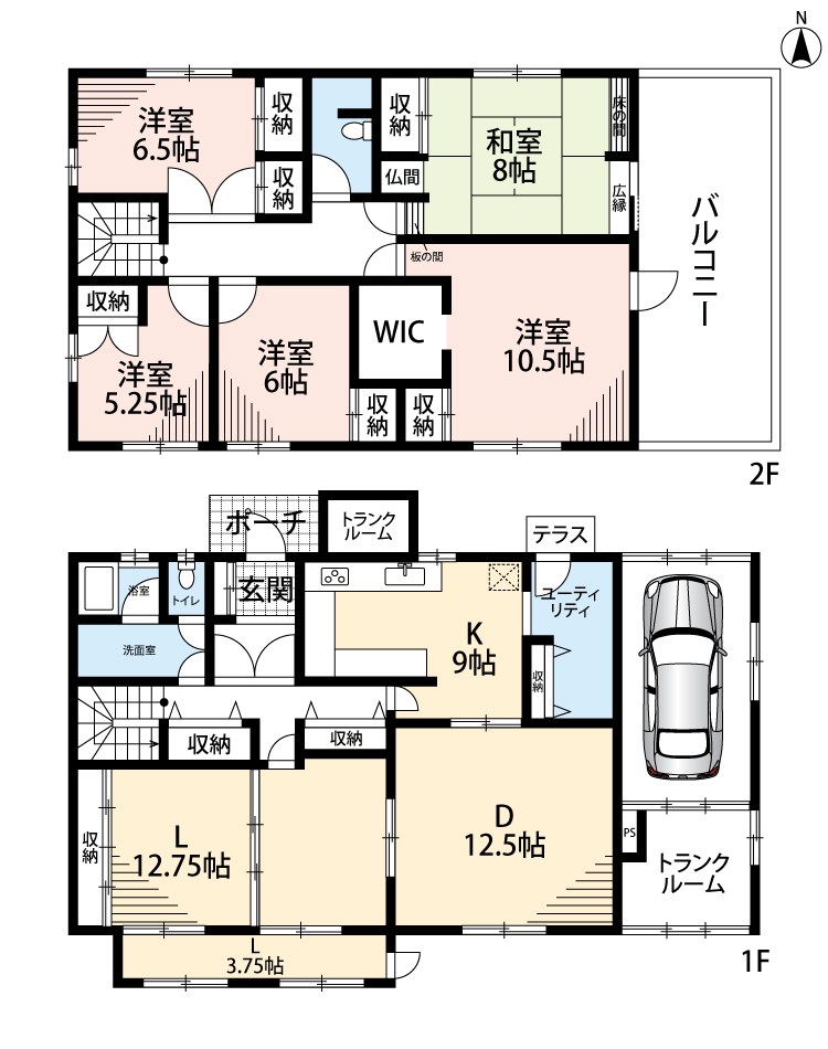 枚方市東香里 間取図・土地図