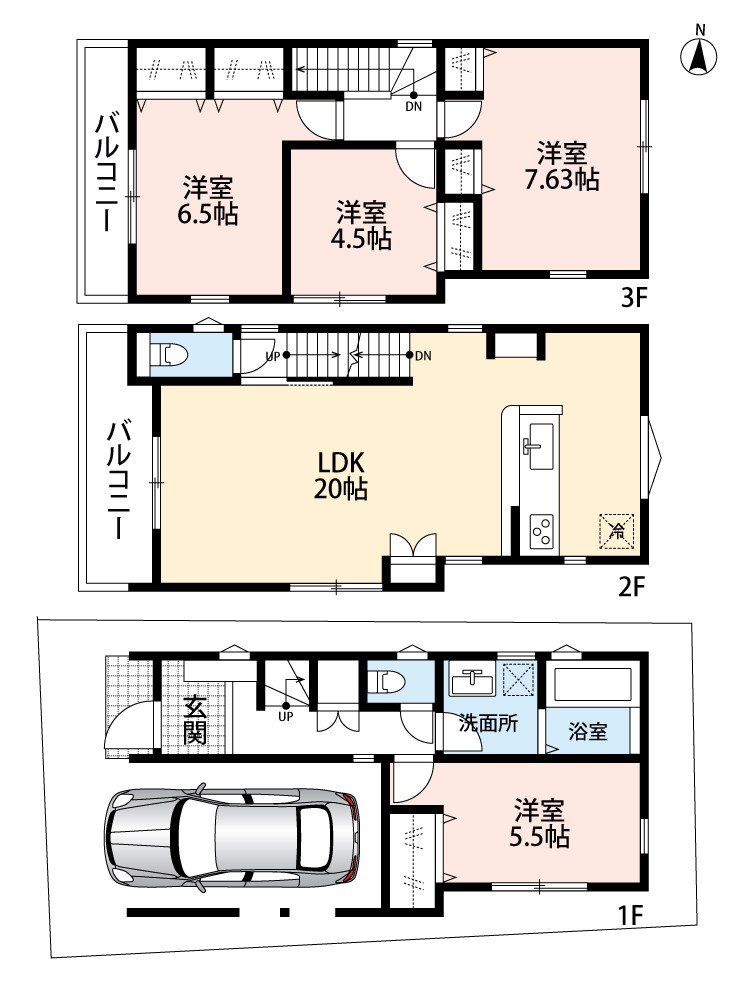 堺市北区長曽根町　第5期　1号地 間取図・土地図