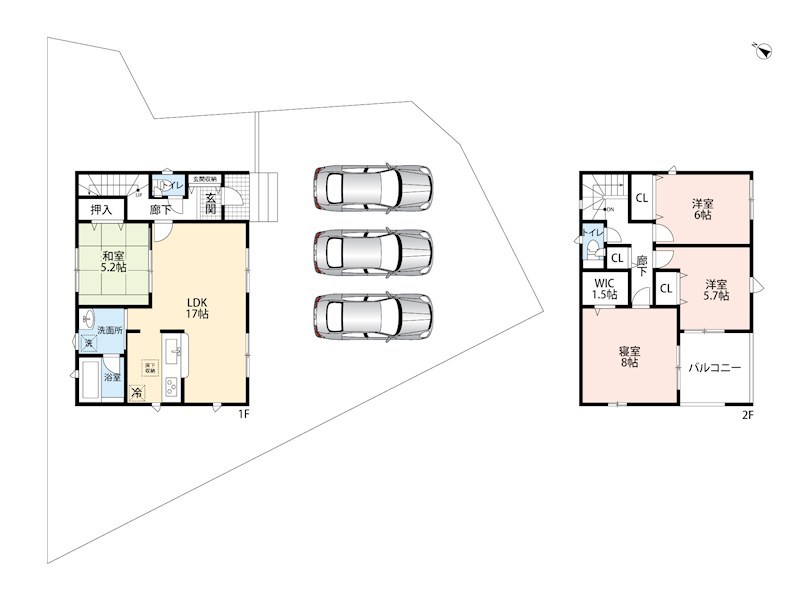中津川市駒場　第4期　1号地 間取図・土地図