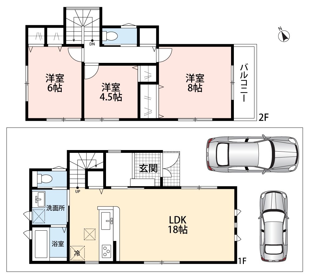 高槻市安岡寺町　第1期　1号地 間取図・土地図
