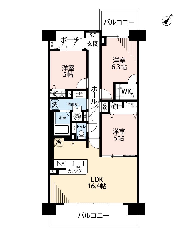 リバティパーク枚方　B棟 間取図・土地図