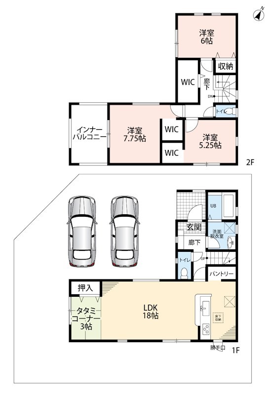 甲賀市甲南町寺庄　第2期　2号地 間取図・土地図