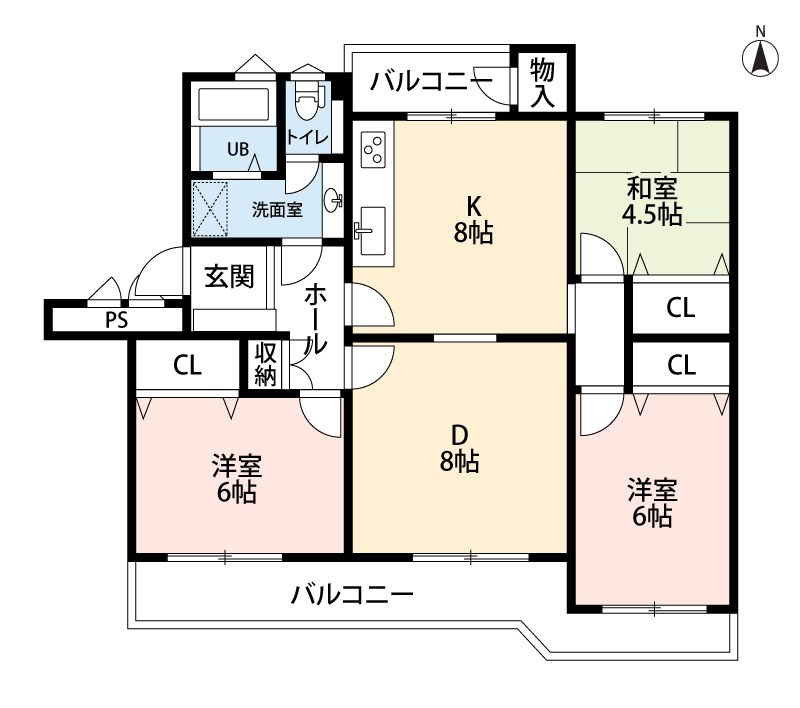 藤阪ハイツ　D6棟   間取図・土地図