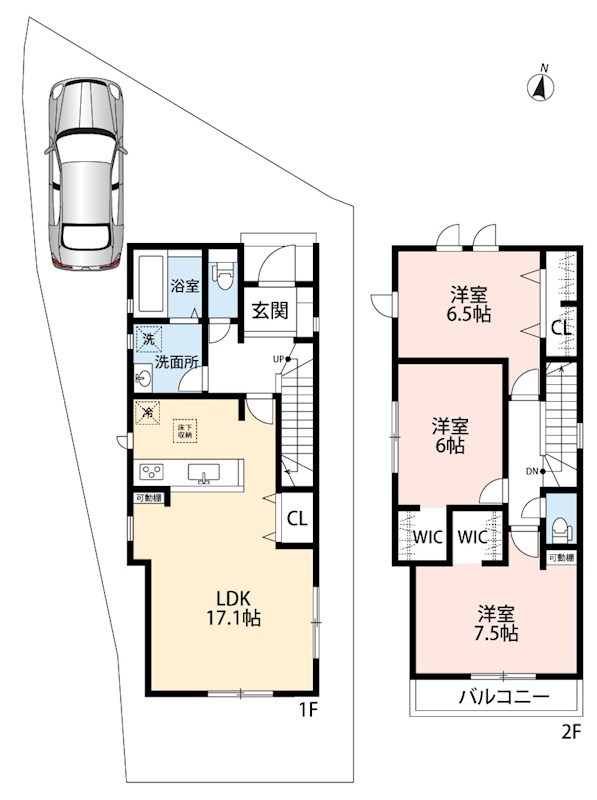 堺市中区福田　第3期　1号地 間取図・土地図