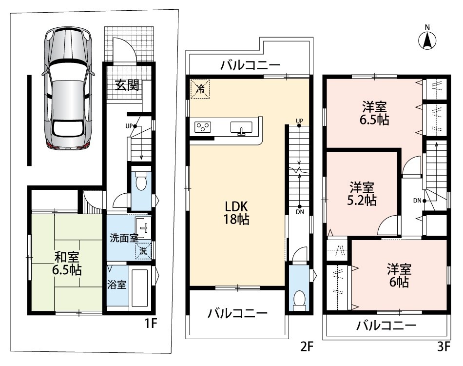 東大阪市鴻池町　第1期　2号地 間取図・土地図