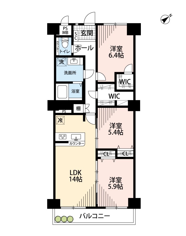 ライオンズマンション枚方 間取図・土地図