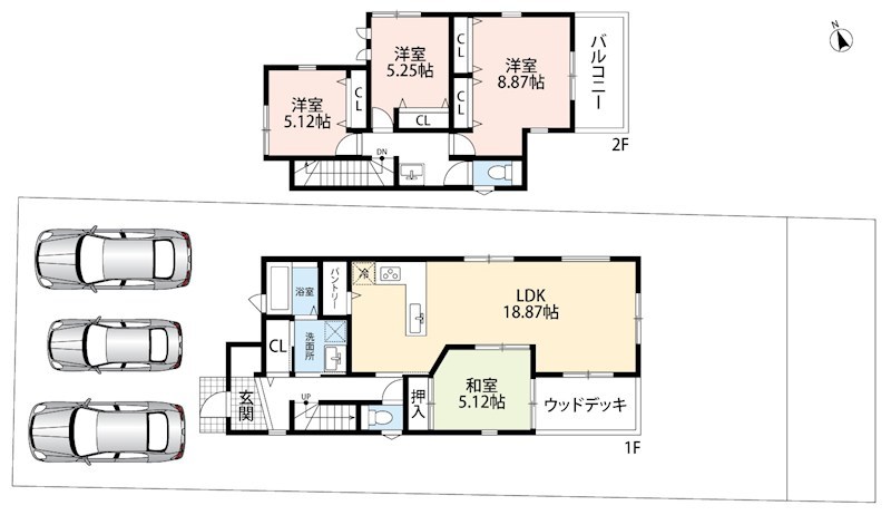 池田市畑　第15期　3号地 間取図・土地図
