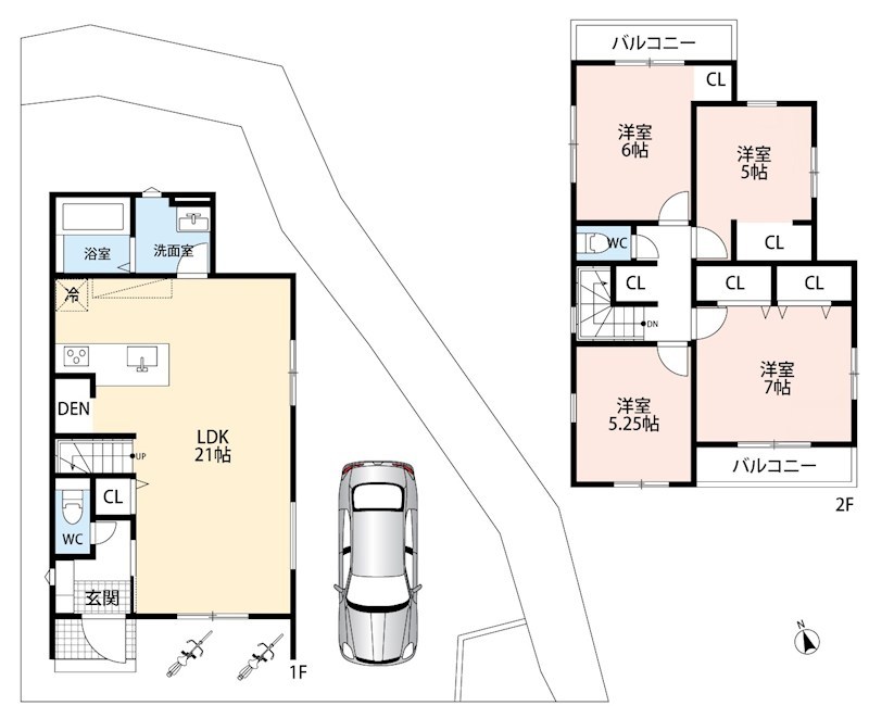摂津市三島　第1期　1号地 間取図・土地図
