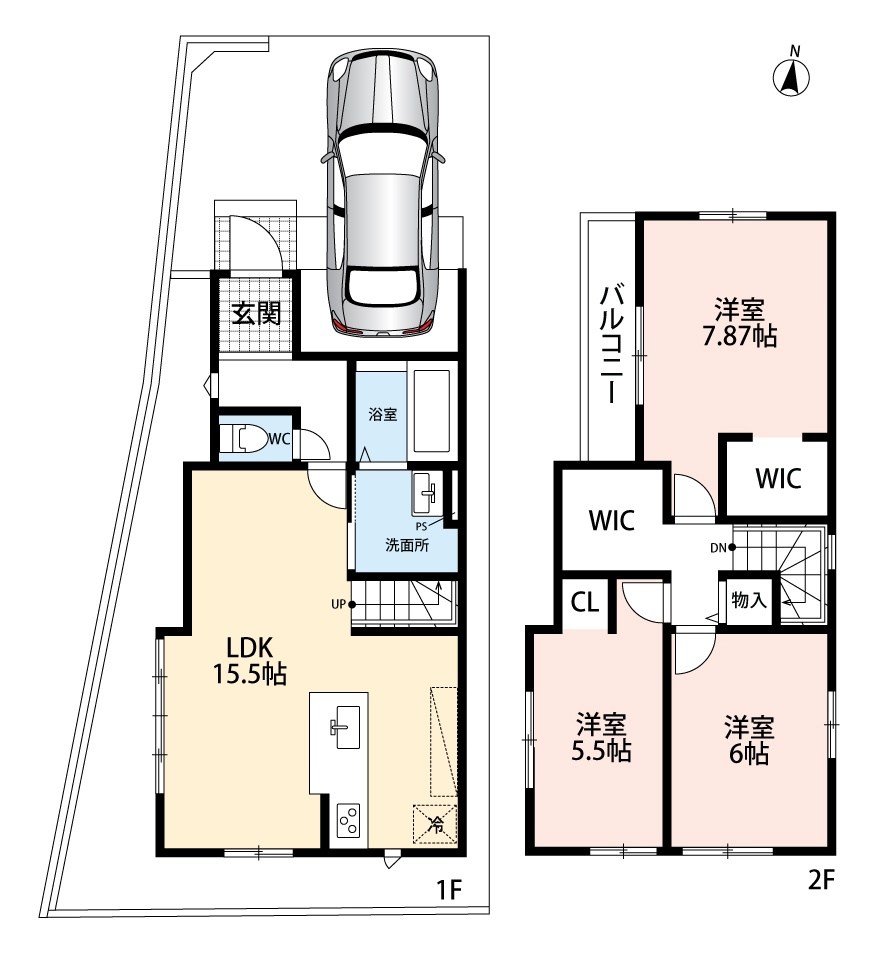 京都市右京区嵯峨野南浦町　第5期　1号地 間取図・土地図