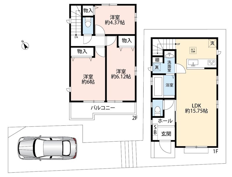 大阪市鶴見区中茶屋　B号地 間取図・土地図