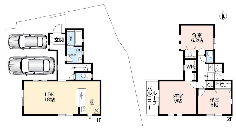 高槻市唐崎中　第2期　1号地  間取図・土地図
