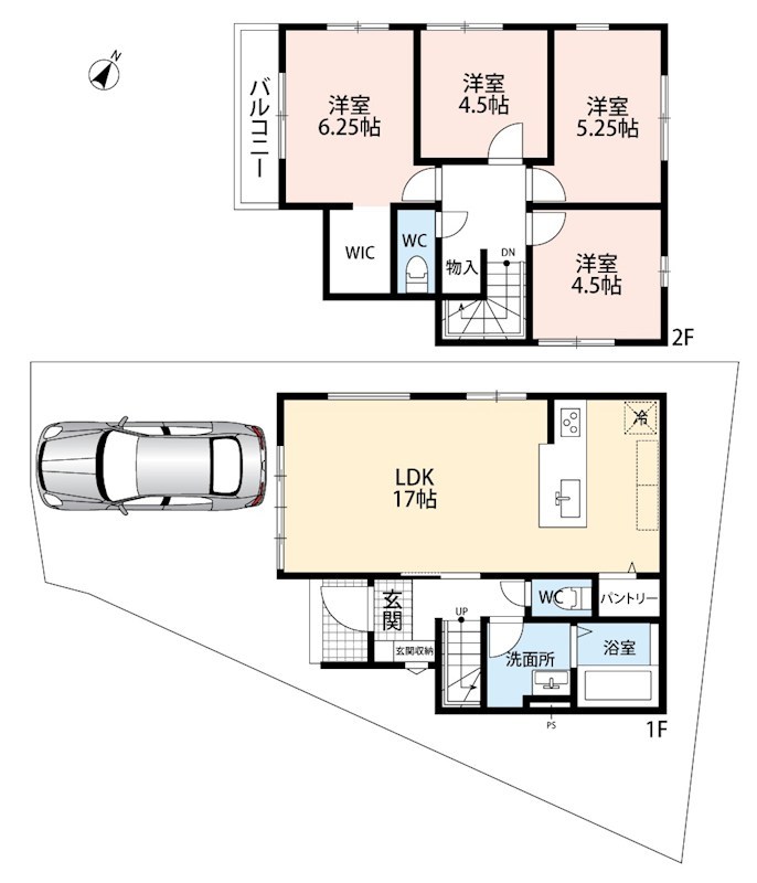 長岡京市奥海印寺門ノ町　第1期　3号地 間取図・土地図