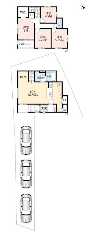 京都市西京区桂池尻町　第2期　1号地 間取図・土地図