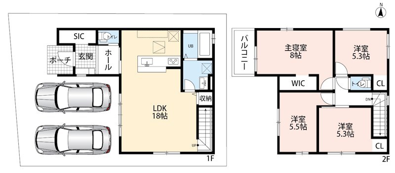 羽曳野市白鳥　第1期 間取図・土地図