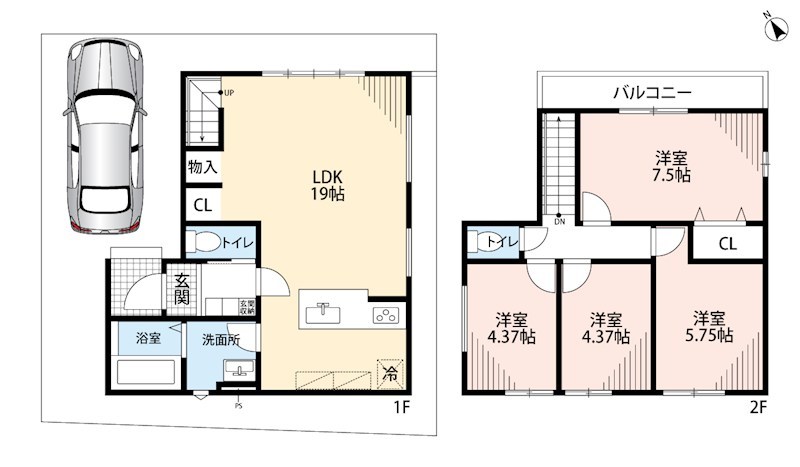 草津市上笠　第2期 間取図・土地図