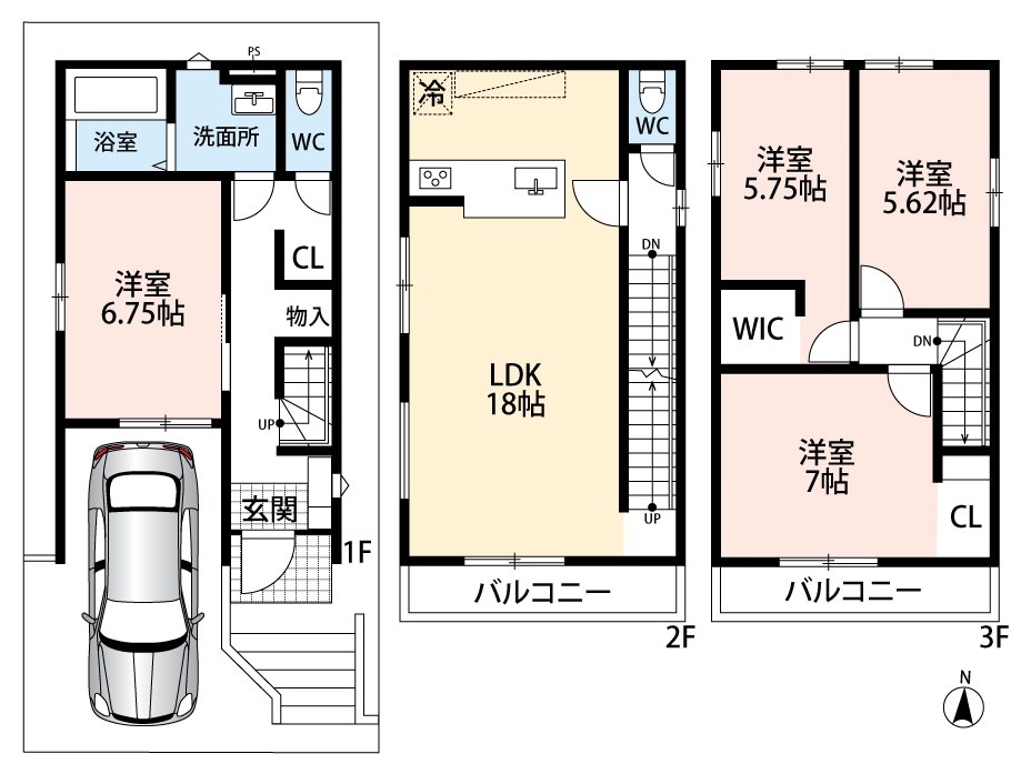 高槻市西冠　第1期　 間取図・土地図