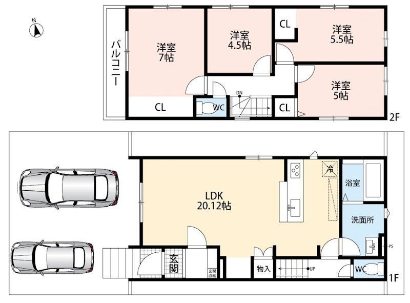 高槻市東上牧　第2期　2号地 間取図・土地図