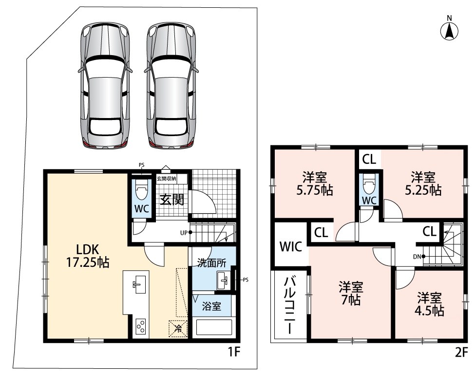 京都市西京区山田車塚町　第3期　2号地 間取図・土地図