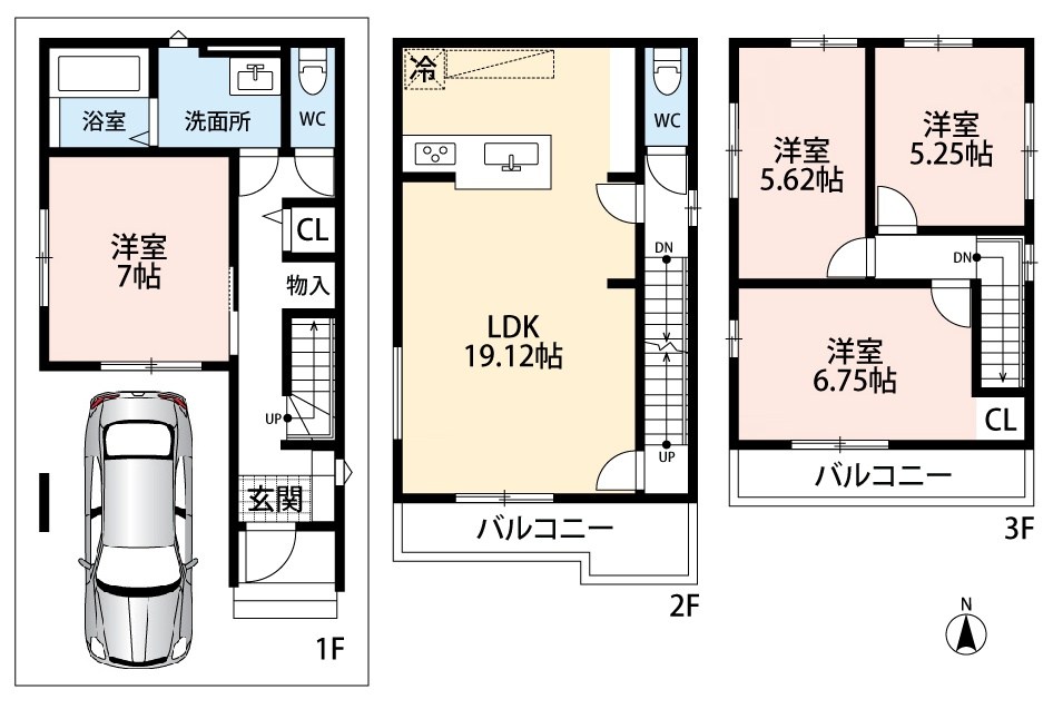 高槻市日向町　第1期 間取図・土地図