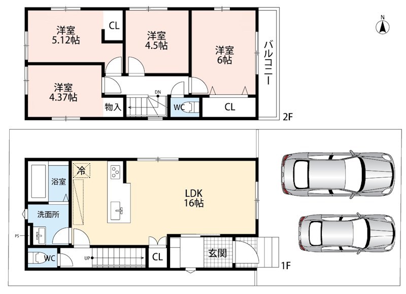 城陽市寺田宮ノ谷　第2期　1号地 間取図・土地図