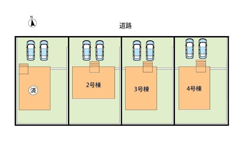 亀山市羽若町　第1期　4号棟 区画図