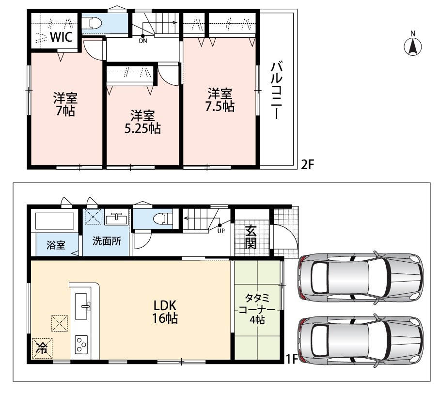 京田辺市草内八田　第1期 間取図・土地図
