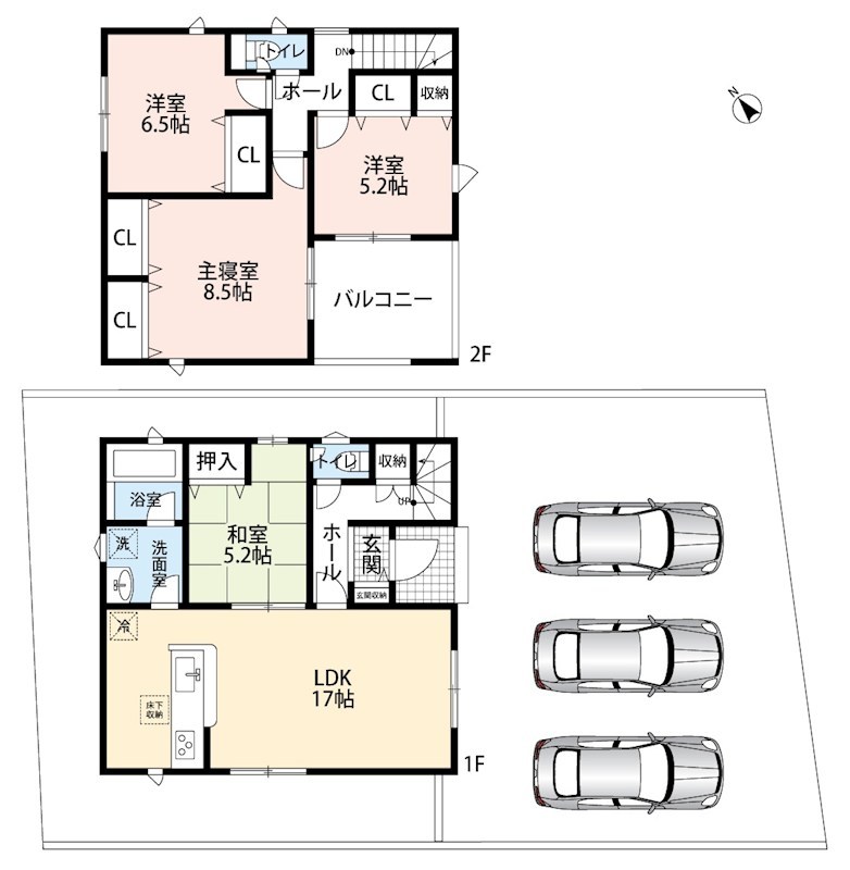 彦根市東沼波町　第6期　1号地 間取図・土地図