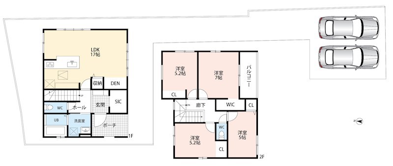 京都市山科区川田西浦町　第1期　1号地 間取図・土地図