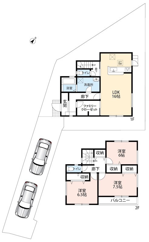 相楽郡精華町菱田東川原　2号地 間取図・土地図