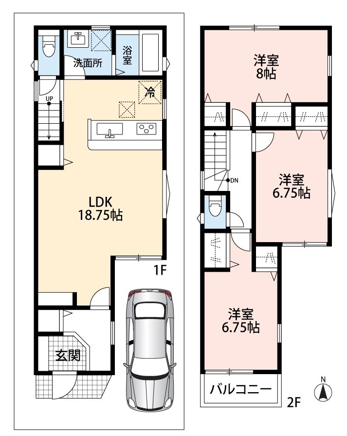 枚方市北中振　第2期 間取図・土地図