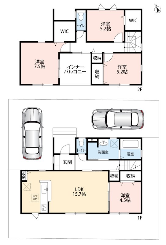 岐阜市手力町　第2期　1号地 間取図・土地図