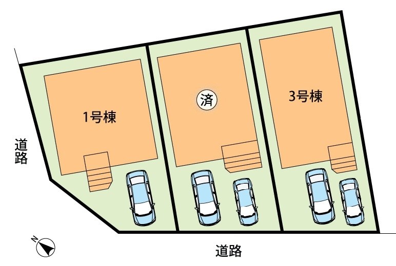 野洲市上屋　第2期　3号地 区画図
