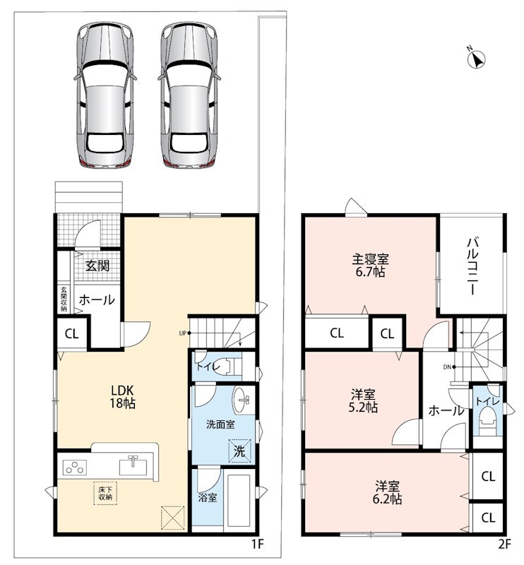 高槻市安岡寺町　第2期　2号地 間取図・土地図