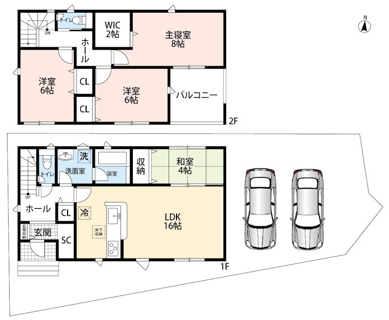 八幡市橋本尻江　第1期　2号地 間取図・土地図