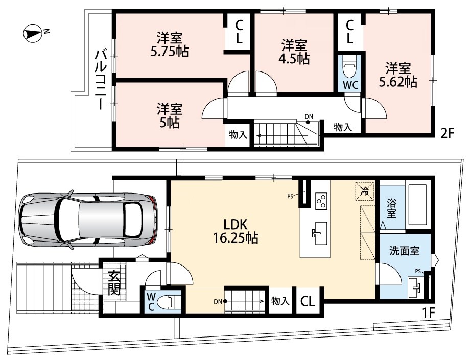 宇治市五ケ庄福角　第2期 間取図・土地図