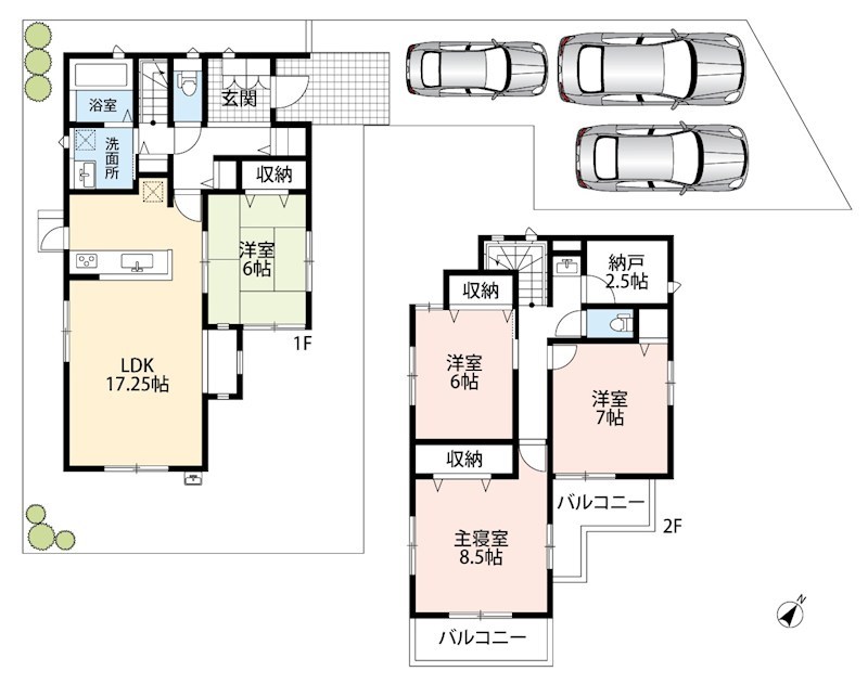 木津川市城山台　5号地 間取図・土地図