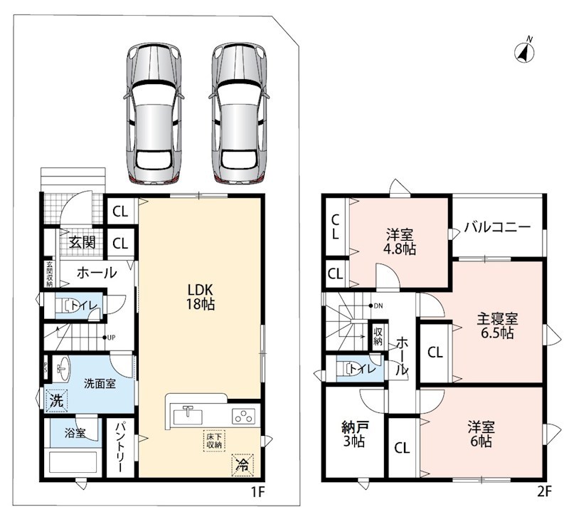 近江八幡市土田町　第4期　2号地 間取図・土地図