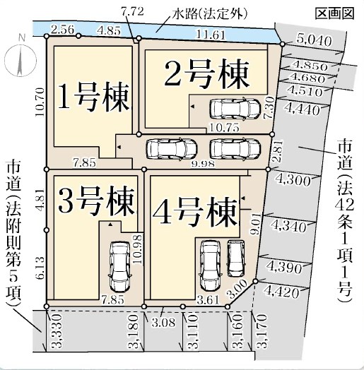 大阪市東住吉区住道矢田　第20期　4号地 区画図