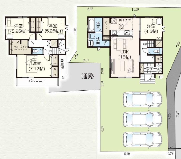 堺市西区堀上緑町　第3期　 間取図・土地図