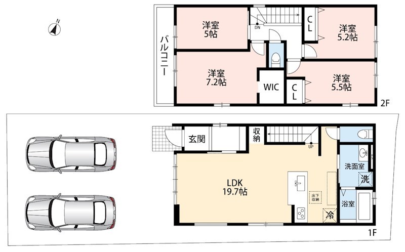 大津市栗林町　第1期 間取図・土地図