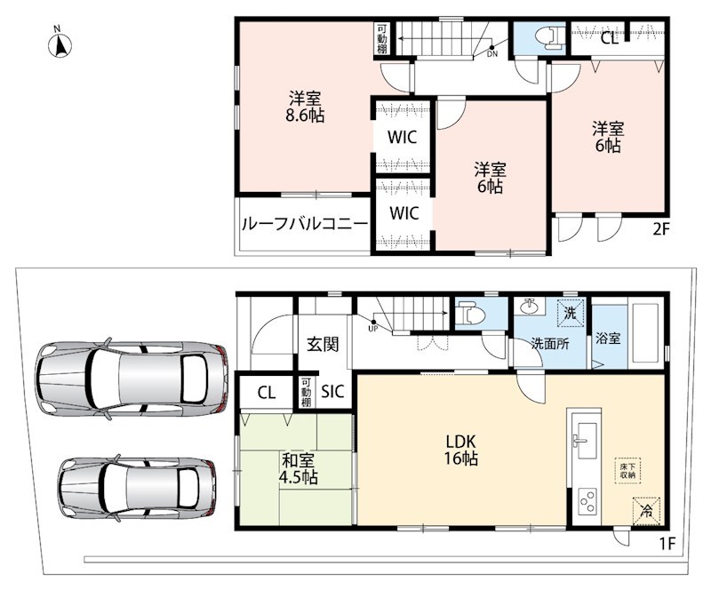 宇治市伊勢田町毛語　第1期　2号地 間取図・土地図